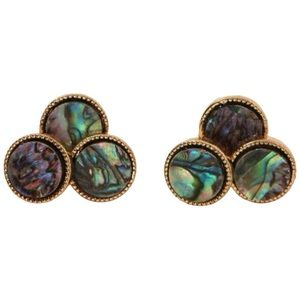 $2/$25 or 3/$35 NWOT Green abalone stacked circle trio stud earrings